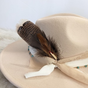 Custom Turkey Hat Band Feathers.  Hat Band Accessory. Custom Feather for your hat.  Update your favorite western hat. Hat Accessory