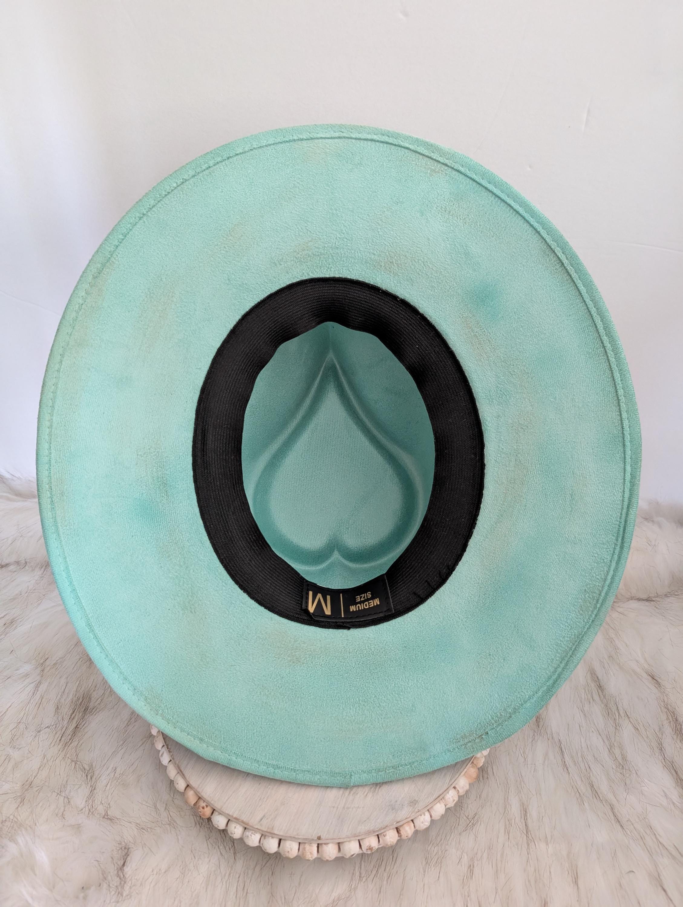 Handmade Turquoise Rancher Hat | Vegan Leather Western Hat Turquoise Trail main image 4