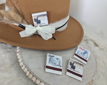 Fiammiferi per fascia da cappello. Fiammiferi da rodeo per la fascia del tuo cappello. Fiammiferi da cowboy per cappello. Rinnova il tuo cappello western preferito. Accessorio per cappello