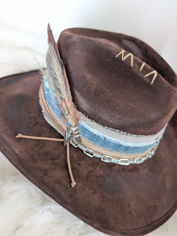 Rustic Rebel Cowboy Hat/ Country Concert Hat/ Distressed  display picture 3