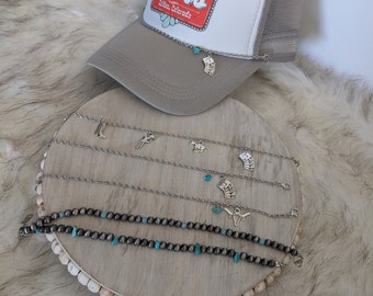 Cowgirl Trucker Hat Charm Chains / Hat Charm/Hat Chains/Trucker Hat Accessory!