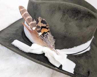 Custom Hat Band Feathers.  Hat Band Accessory. Custom Feather for your hat.  Update your favorite western hat. Hat Accessory