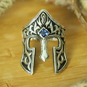 Gladiator-herenringen, handgemaakte 925 sterlingzilveren gladiator-zegelring heren, ringen krijgerhelm