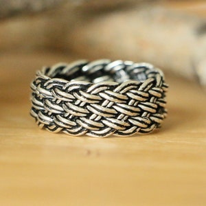 Mesh Men’s Rings, Handmade CRAFTED KNITTING MESH 925 Sterling Silver Men&#39;s Rings, Men&#39;s Wedding Band