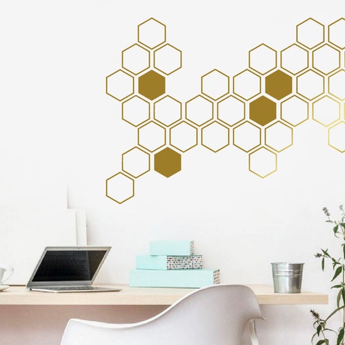 Wall Decals Geometric Wall Decals Gold Vinyl Etsy