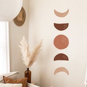 Moon Phases Wall Decal -Hand Drawn Moon Phases, Boho Decor, Crescent Sticker, Modern Decals, Moon Wall Decal, Scandinavian Decor h13