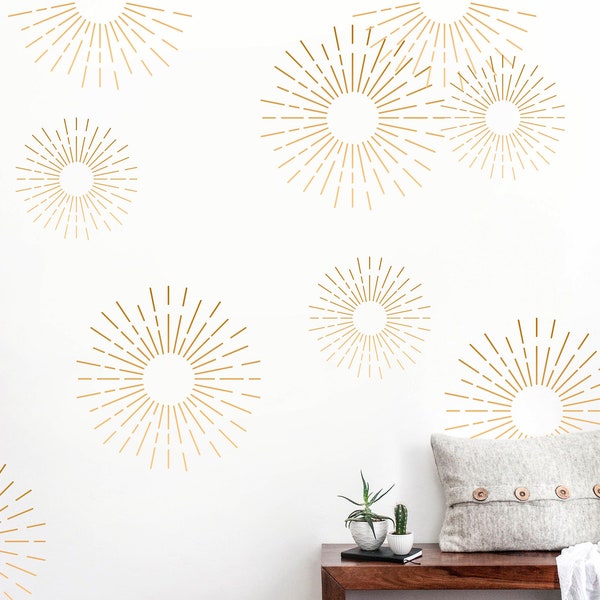 Starburst Decal, Boho Wall Decal, Boho Decor h133