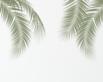 Palm Leaf Decals - Tropical Leaf Decals, Palm Leafs Decals, Palm Leaf Stickers, Gift For Her, Wife Gift h150