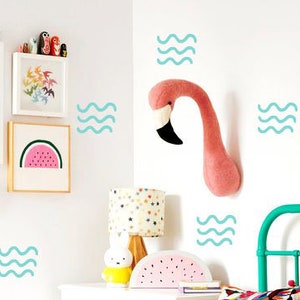 Waves Wall Decals - Wave Wall Sticker, Hand Drawn Sticker, Multi colored Decor, Kids Decals, Nursery Decor, Scandinavian decor, Modern h10