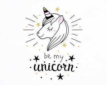 Worden mijn eenhoorn muur sticker - Vinyl muur Decal Unicorn Decal, Kids muur sticker, kinderkamer sticker, muur Sticker, Vinyl Decal, Unicorn Decor ga68