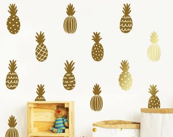 Pineapple Wall Decals Vinyl Decals, Hand-drawn Patterned Pineapple ...