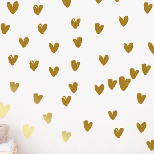 Hand Drawn Heart Wall Decals H81 Etsy