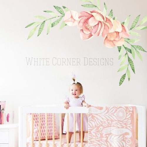 Watercolor Peony Wall Decals/ Peonies Decals/ Flower Decals/ Etsy