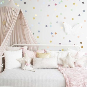 Polka Dot Wall Decals - Pastel Polka Dot, Multi color Polka Dot, Confetti Sticker, Nursery Decals, Confetti Decals, Modern Wall Decals h20