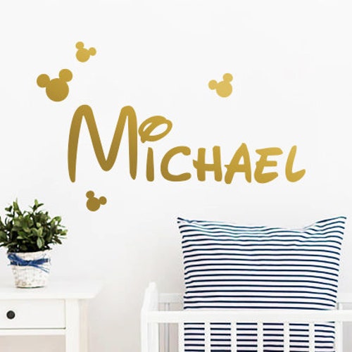 Personalized Name Wall Decal Mickey Mouse Wall Decal Etsy