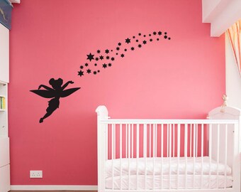 kau420 Peter Pan wall decal, peter pan wall sticker, wall decal nursery,wall decal kids,wall sticker disney,Tinkerbell Pirate Never Grow Up