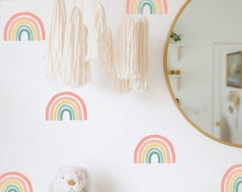 Rainbow Wall Decals - Hand Drawn Rainbow Wall Sticker, Boho Rainbow, Multi Colored Rainbow, Nursery Decor, Kids Room Decal, Decor, Home h5