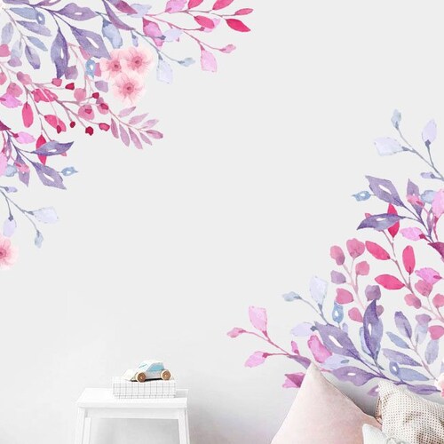 Flower Wall Stickers / Removable Floral Wall Decal / Peony Etsy