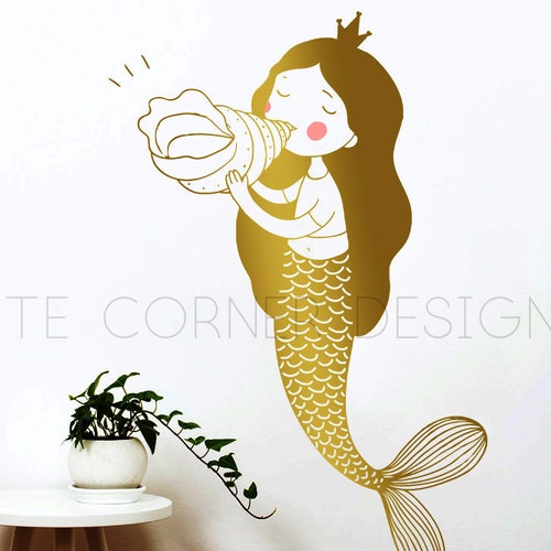 Mermaid Wall Decal Kids Room Decal Nursery Decal Removable Etsy