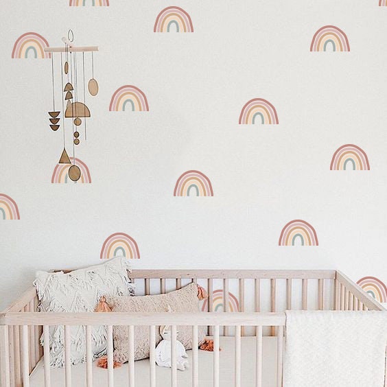 Rainbow Wall Decals Hand Drawn Rainbow Wall Sticker Boho Etsy UK