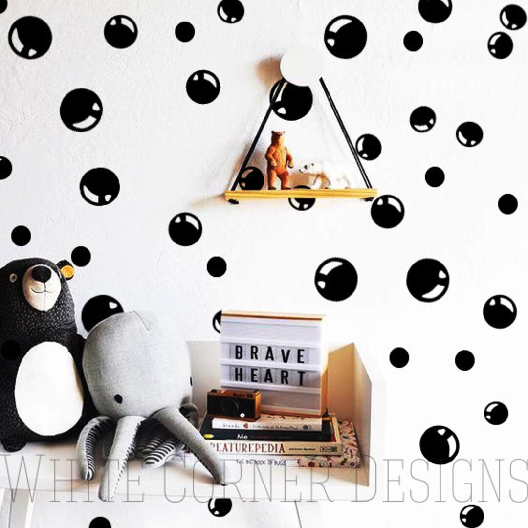 Bubble Wall Decals Vinyl Wall Decals Unique Hand Drawn Etsy