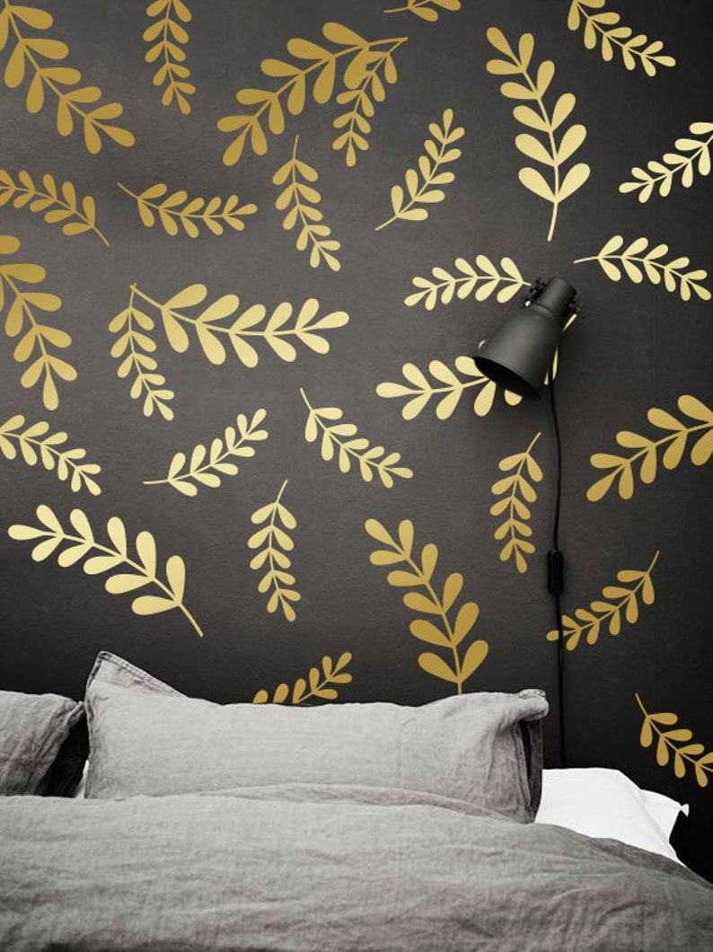 Botanical Wall Decals Floral Wall Decals Leaf Decals Etsy
