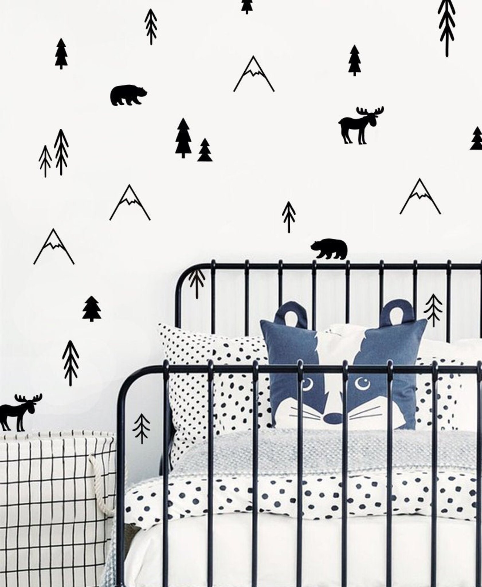 Forest Wall Decals Mountain Wall Decals Bear Wall Decal Etsy