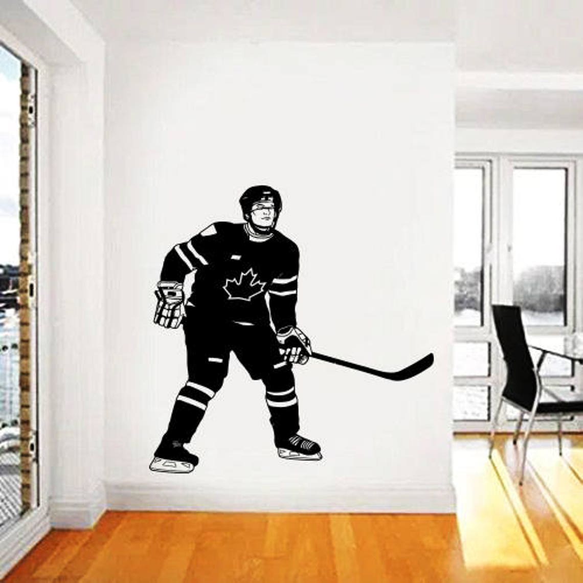 Hockey Wall Stickerhockey Player Wall Stickergoalkeeper Etsy