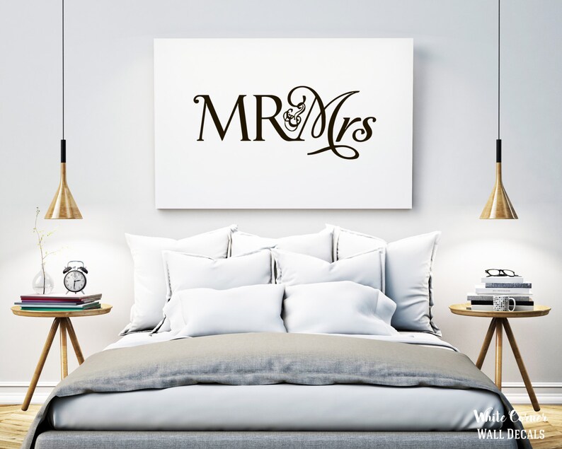 rta212 Design Monogram Mr and Mrs Wedding Gift Family Love Bedroom Modern Fashion Dorm Wall Decal Vinyl Sticker Art