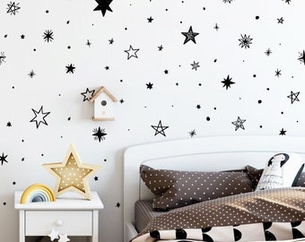 Star Wall Decals - Cute Hand Drawn Star Decals, Nursery Wall Decals, Star Wall Stickers, Removable Wall Decals, Kids Room Decals  ga39