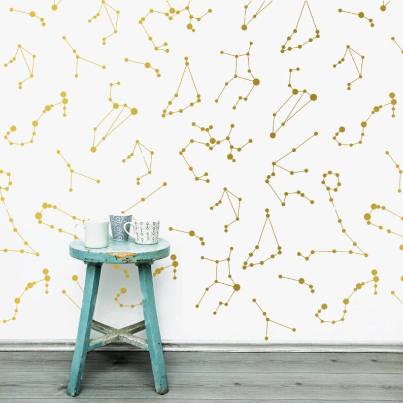 Zodiac Constellation Wall Decals Star Decals Zodiac Gift Etsy