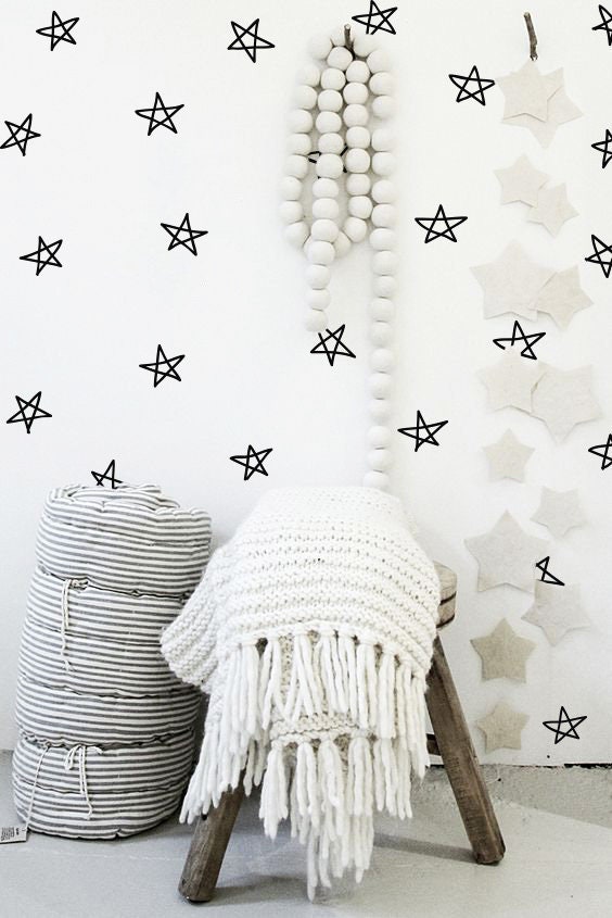 Star Wall Decals Hand Drawn Star Decals Gold Star Decals Etsy