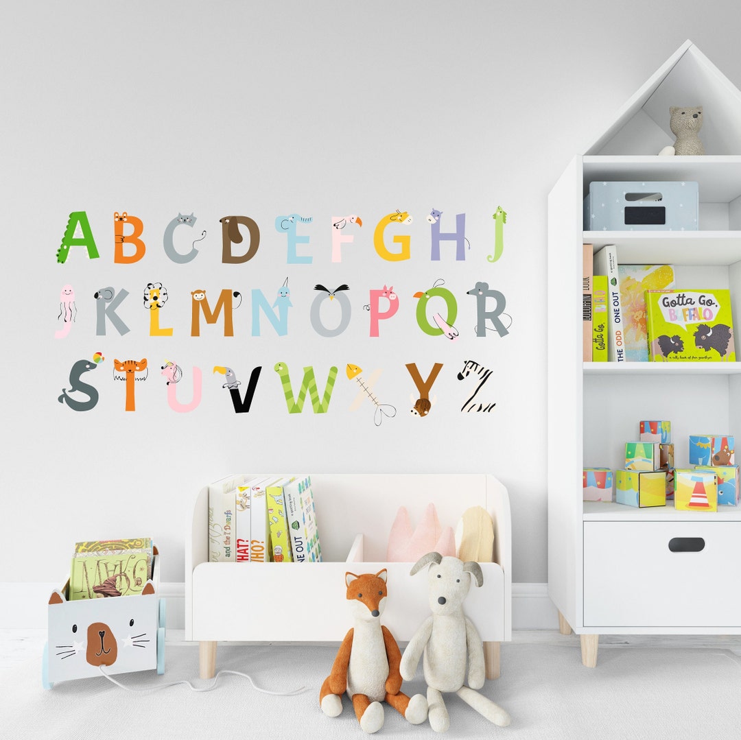 Animal Alphabet Decal Alphabet Sticker, Alphabet Decal, Kids Room Decor ...