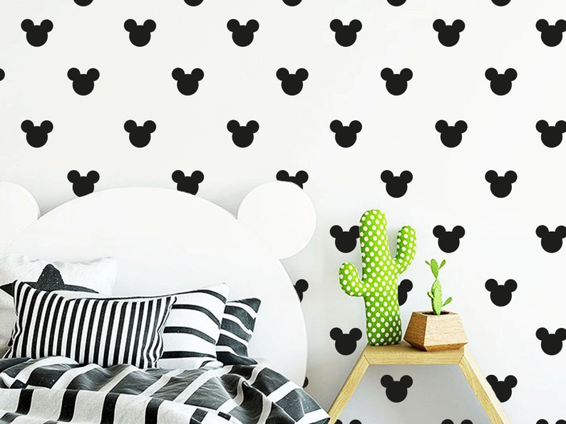 Mickey Mouse Wall Decal Mickey Heads Decal Kids Room Decal Etsy