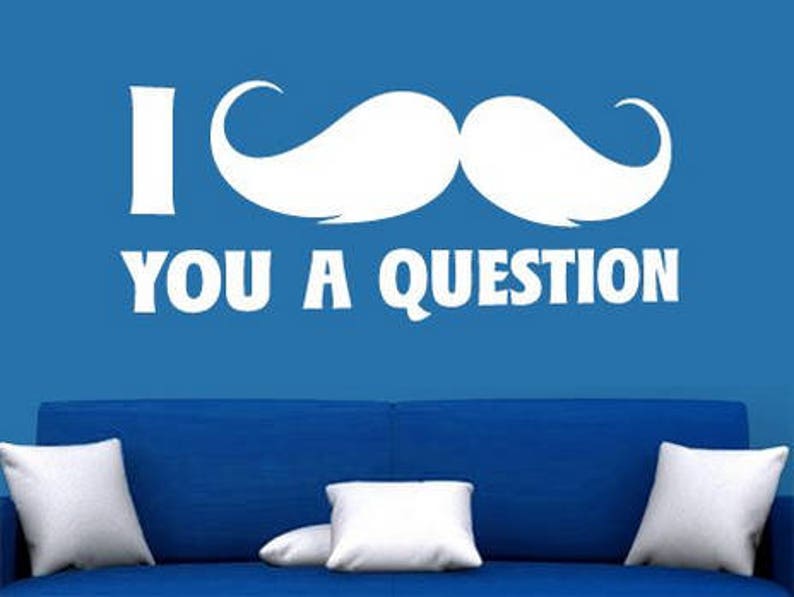 Office wall decal Bedroom decor funny wall decal kids wall sticker cwd241 kids decor Mustache wall decal sticker