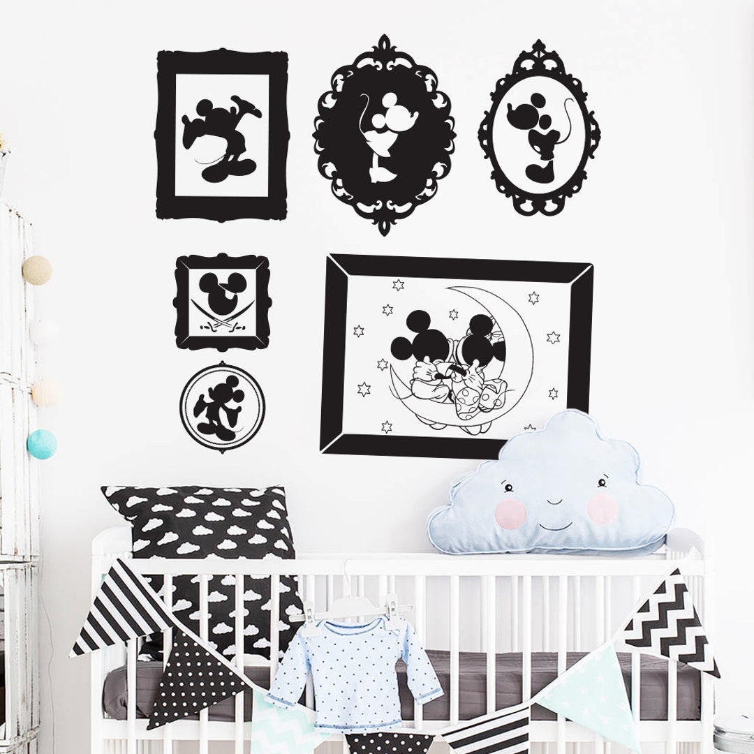 Mickey Mouse Wall Decal Mickey Mouse Frame Decal Mickey Etsy