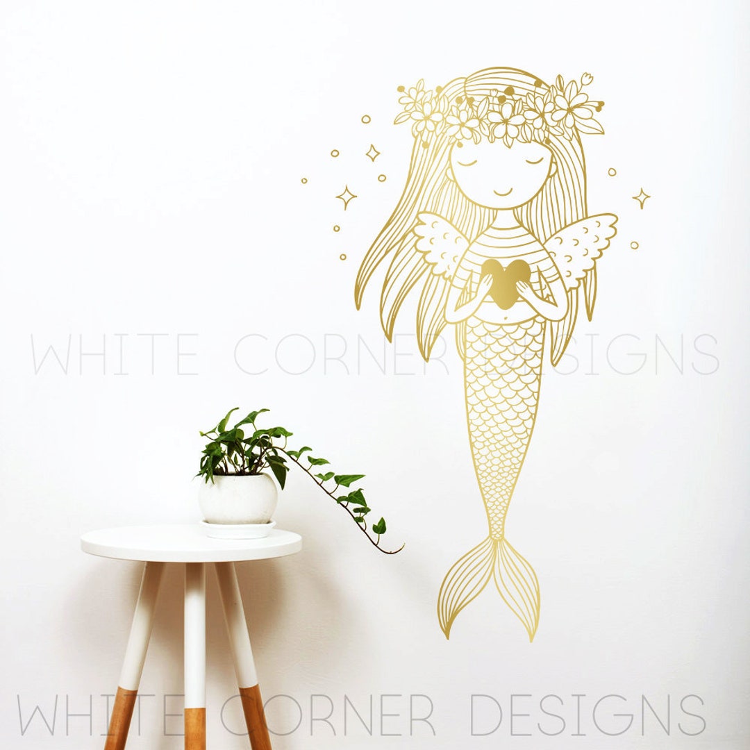 Mermaid Wall Decal Kids Room Decal, Nursery Decal, Removable Wall ...