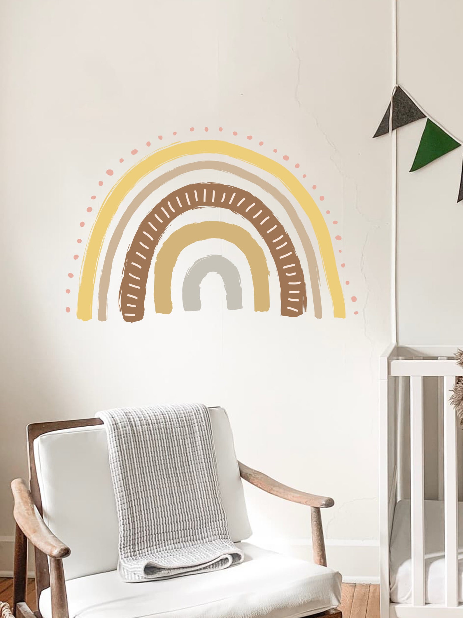 Large Rainbow Wall Decals Hand Drawn Rainbow Wall Sticker Etsy