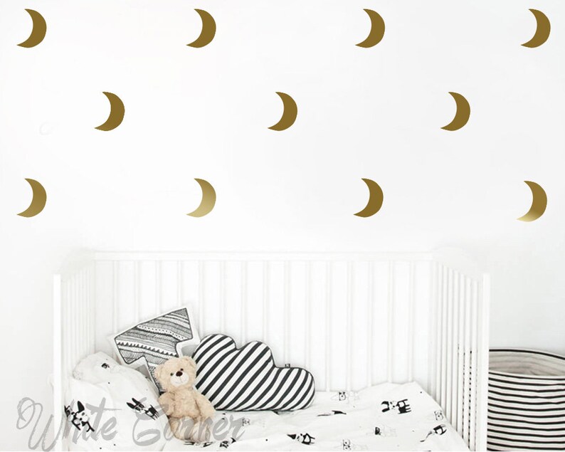 Crescent Moon Wall Decals Moon Decals Modern Decals Vinyl Etsy