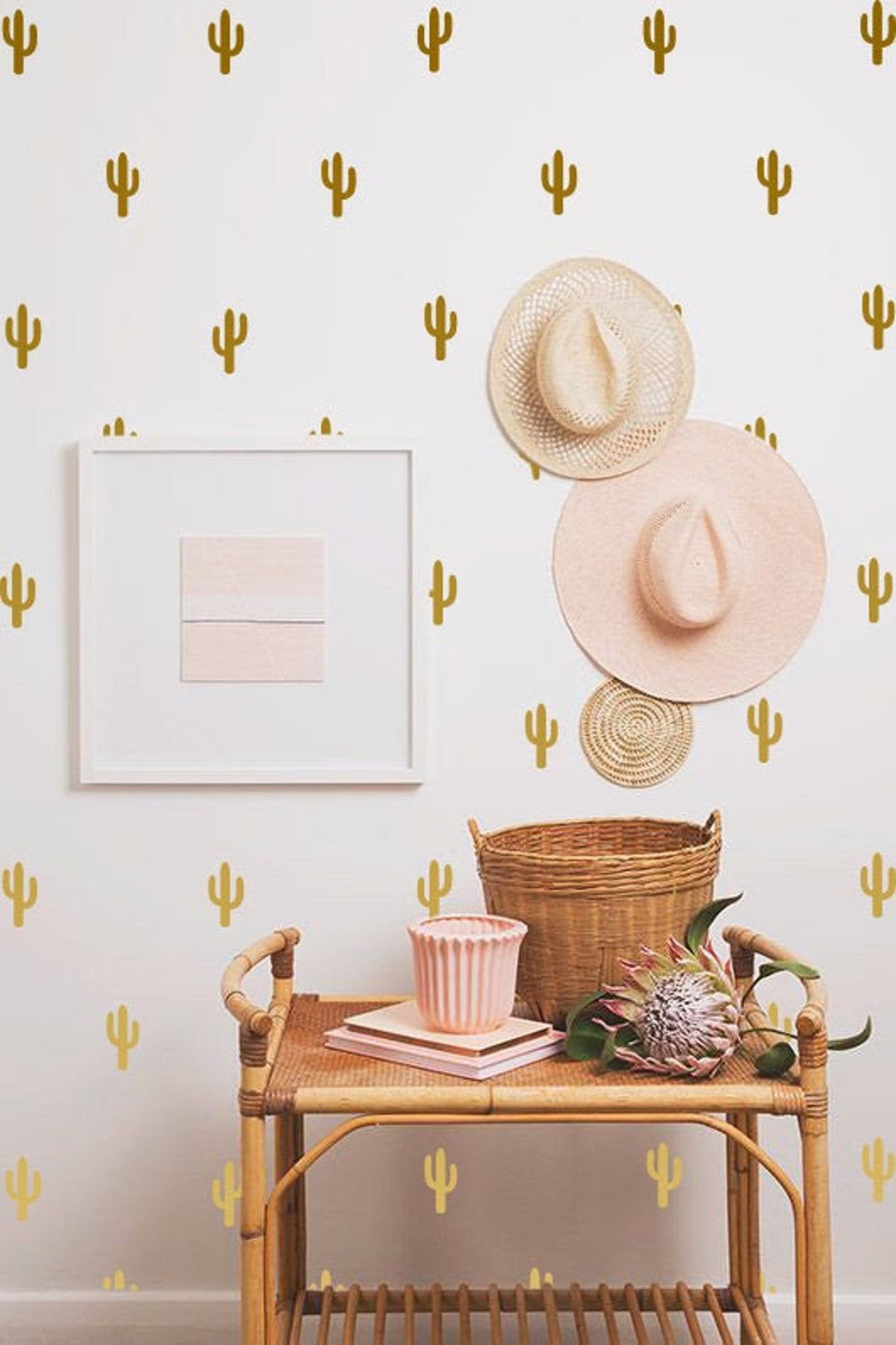 Cactus Wall Decals Cactus Wall Stickers Scandinavian Decor Etsy