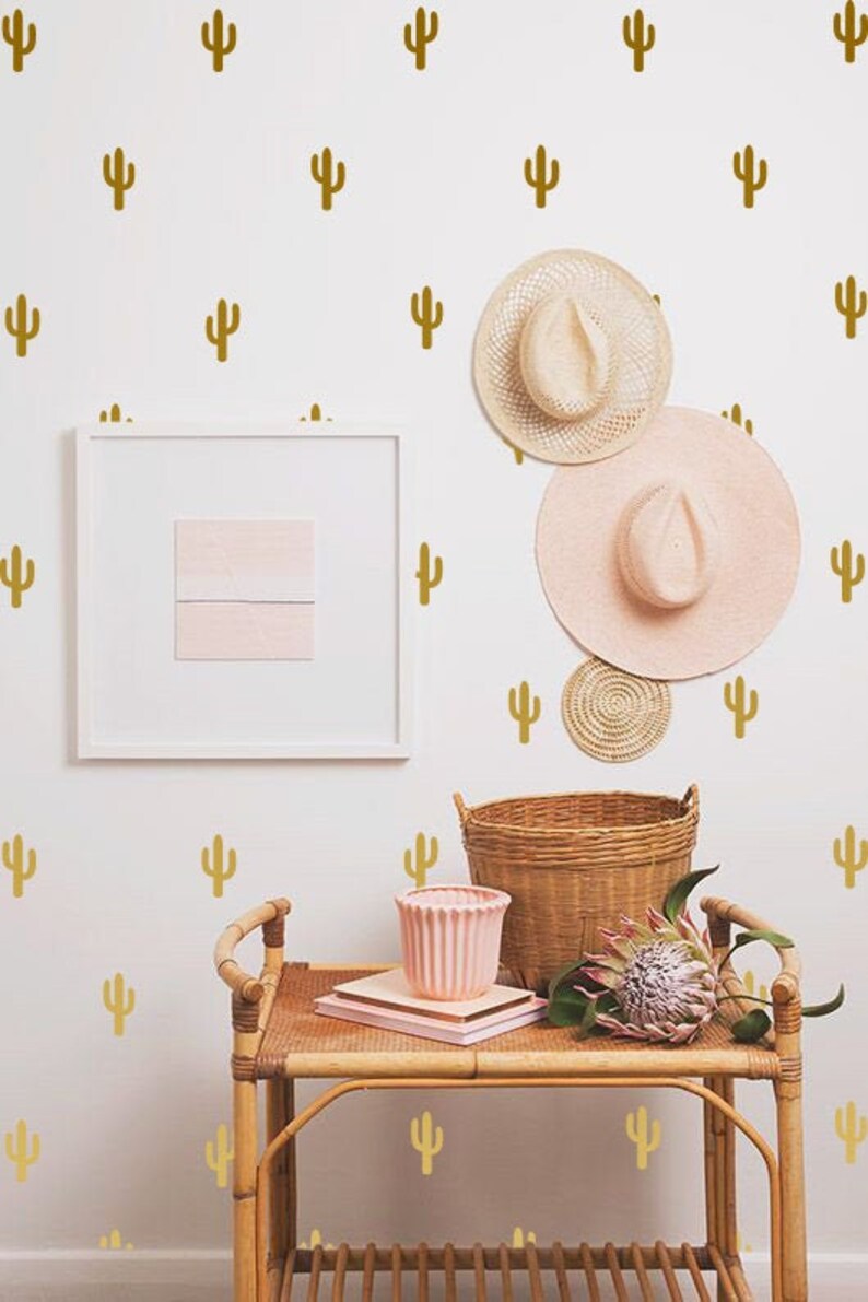 Cactus Wall Decals Cactus Wall Stickers Scandinavian Decor Etsy