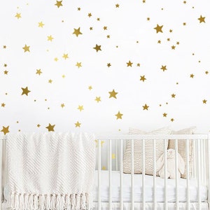 150 Star Wall Decals Gold Star Decals, Nursery Wall Decals, Star Wall Stickers, Removable Wall Decals, Kids Wall Decor ,Nursery Decor ga49 image 1