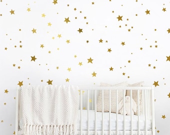 150 Star Wall Decals - Gold Star Decals, Nursery Wall Decals, Star Wall Stickers, Removable Wall Decals, Kids Wall Decor ,Nursery Decor ga49