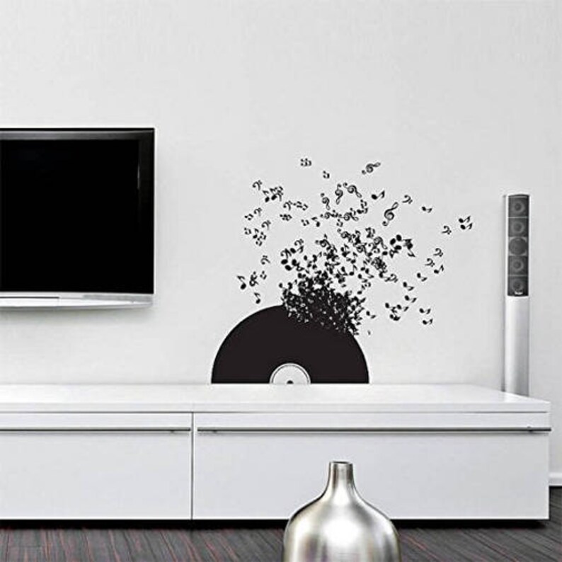 Vinyl Record Wall Decal Music Wall Decal Notes Wall Sticker Etsy