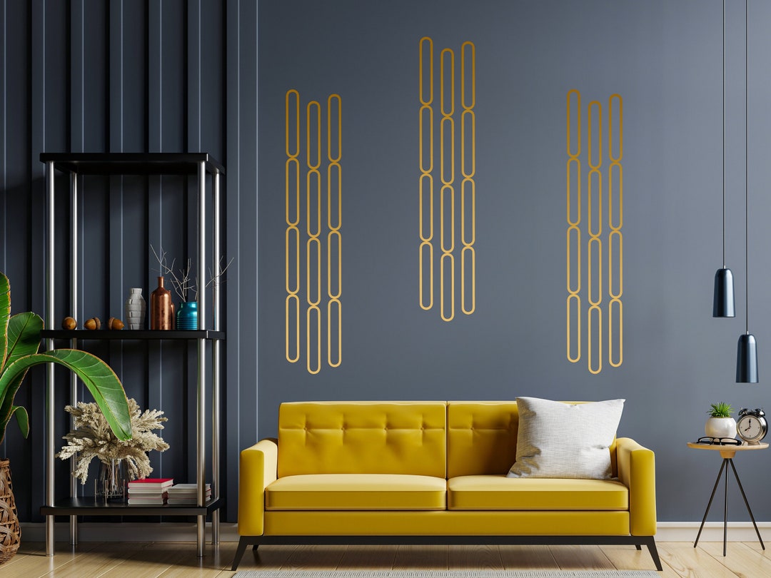 Mid Century Wall Decal, Boho Abstract Wall Sticker, Modern Wall Decor