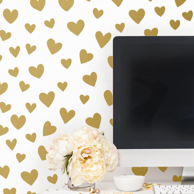 Heart Wall Decals Hand Drawn Heart Wall Decals Nursery Wall Etsy