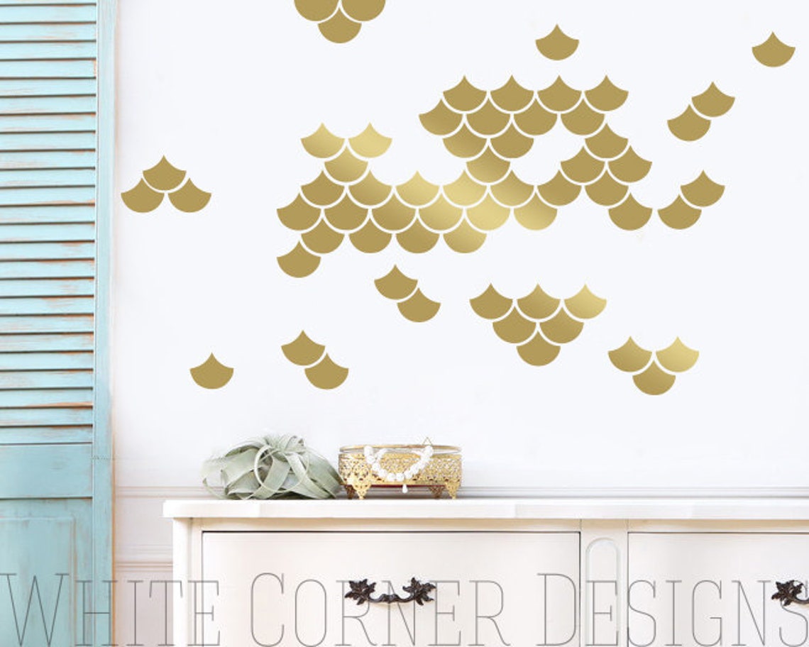 Mermaid Scale Wall Decals Nursery Decals Geometric Decals Etsy