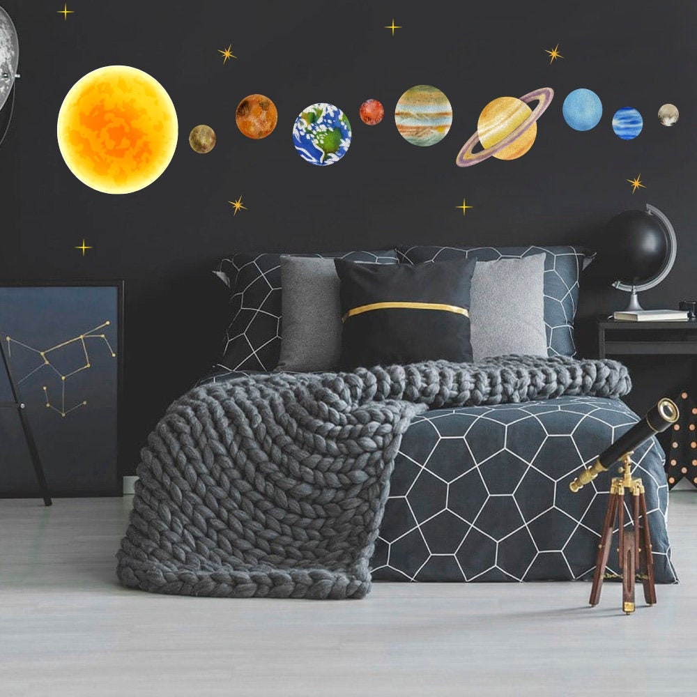 Solar System Decals Space Wall Decal Wall Stickers Etsy