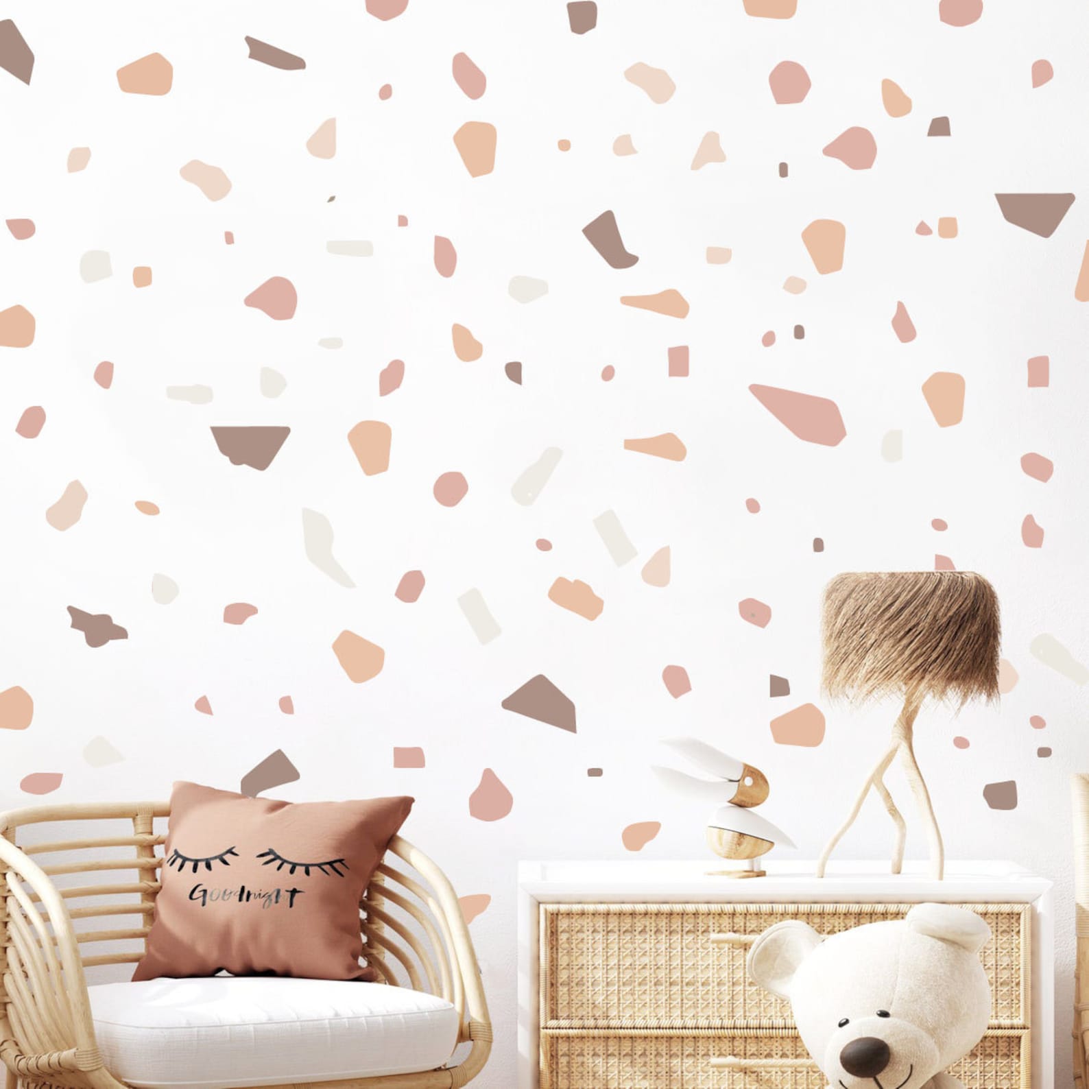 Terrazzo Wall Decals Terrazzo Wall Sticker Muted Terrazzo Etsy