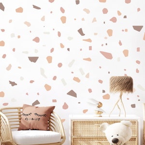 Terrazzo Wall Decals - Terrazzo Wall Sticker, Muted Terrazzo Decal h190